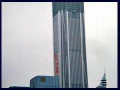 Pingan International Finance Centre, that will become Shenzhen's tallest building with 115 floors, standing 600m tall (twice as tall as the Eiffel Tower) upon completion in 2016. It already dominates the  Futian District.